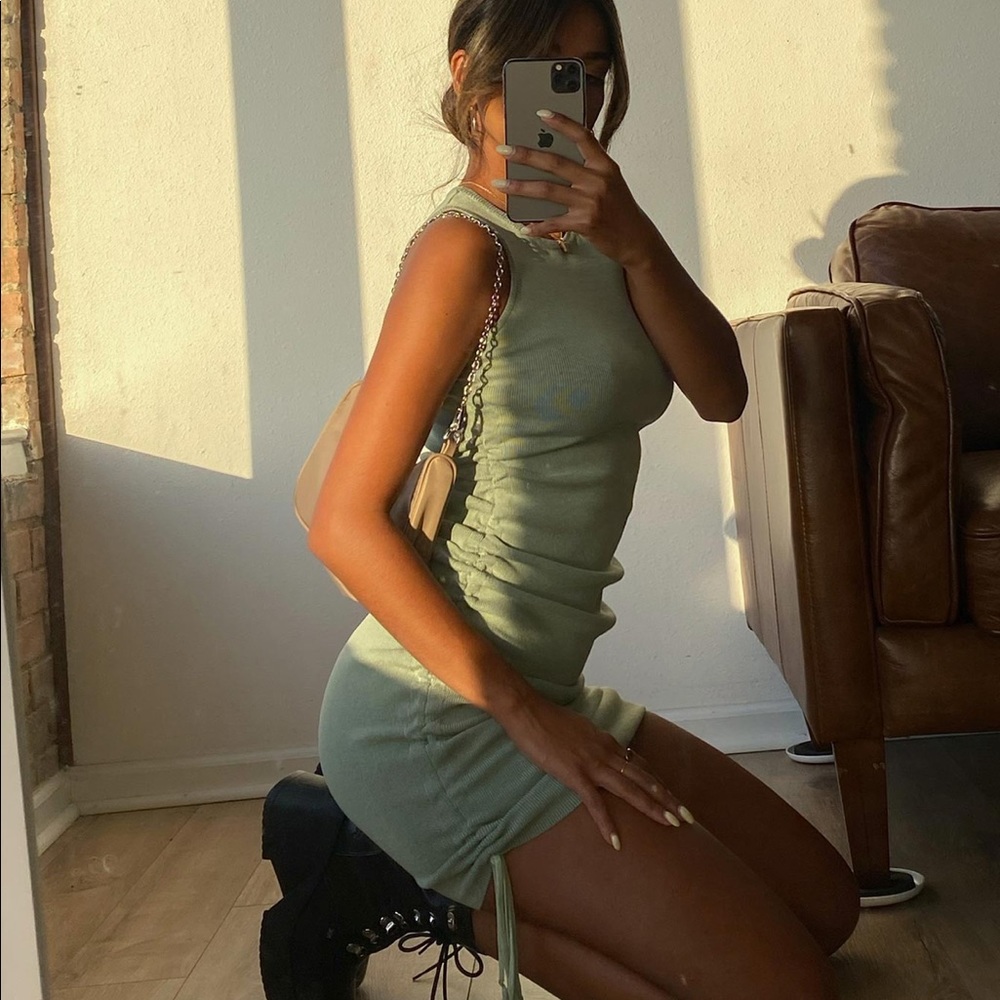 Princess Polly Green Military Dress